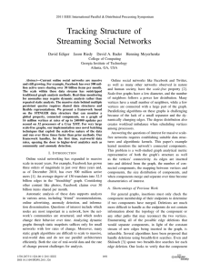 Tracking Structure of Streaming Social Networks David Ediger Jason Riedy