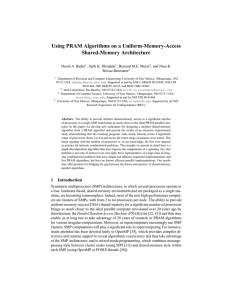 Using PRAM Algorithms on a Uniform-Memory-Access Shared-Memory Architecture David A. Bader