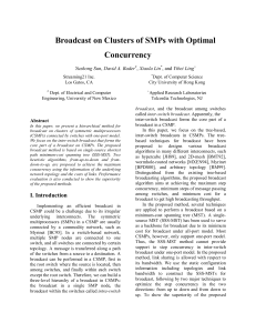 Broadcast on Clusters of SMPs with Optimal Concurrency Yuzhong Sun Xiaola Lin