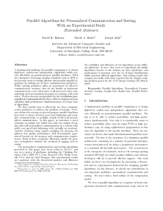 Parallel Algorithms for Personalized Communication and Sorting With an Experimental Study