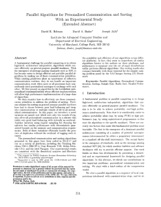 Parallel Algorithms for Personalized