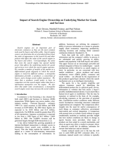 Impact of Search Engine Ownership on Underlying Market for Goods