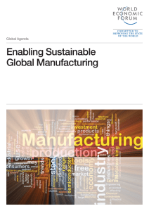 Enabling Sustainable Global Manufacturing Global Agenda