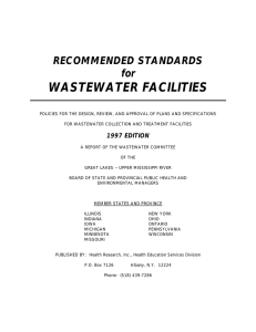 WASTEWATER FACILITIES RECOMMENDED STANDARDS for