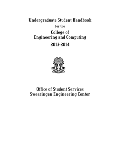 Undergraduate Student Handbook College of Engineering and Computing 2013-2014
