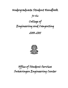 Undergraduate Student Handbook College of Engineering and Computing 2010-2011