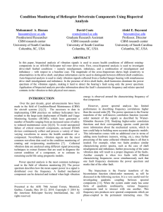 Condition Monitoring of Helicopter Drivetrain Components Using Bispectral Analysis