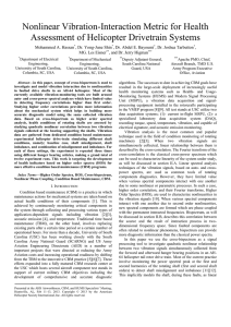 Nonlinear Vibration-Interaction Metric for Health Assessment of Helicopter Drivetrain Systems