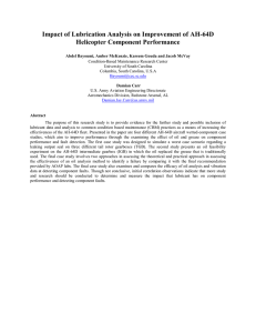 Impact of Lubrication Analysis on Improvement of AH-64D Helicopter Component Performance