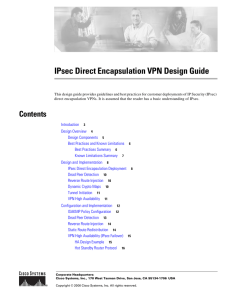 IPsec Direct Encapsulation VPN Design Guide