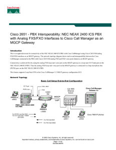 Cisco 2651 - PBX Interoperability: NEC NEAX 2400 ICS PBX