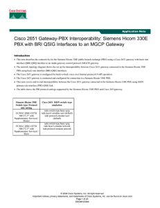 Cisco 2651 Gateway-PBX Interoperability: Siemens Hicom 330E