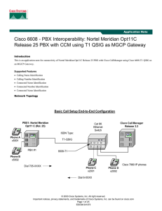 Cisco 6608 - PBX Interoperability: Nortel Meridian Opt11C