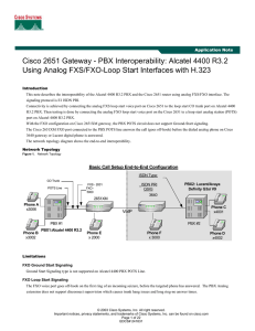 Cisco 2651 Gateway - PBX Interoperability: Alcatel 4400 R3.2