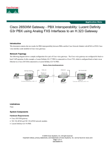 Cisco 2650XM Gateway - PBX Interoperability: Lucent Definity