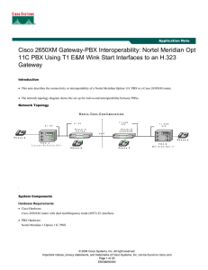 Cisco 2650XM Gateway-PBX Interoperability: Nortel Meridian Opt