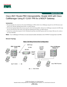 Cisco 2621 Router-PBX Interoperability: Alcatel 4400 with Cisco