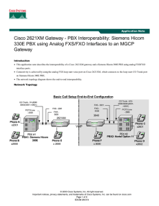 Cisco 2621XM Gateway - PBX Interoperability: Siemens Hicom