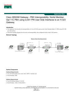 Cisco 2650XM Gateway - PBX Interoperability: Nortel Meridian