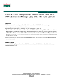 Cisco 2621-PBX Interoperability: Siemens Hicom 330 E Rel 3.1