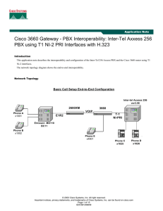 Cisco 3660 Gateway - PBX Interoperability: Inter-Tel Axxess 256