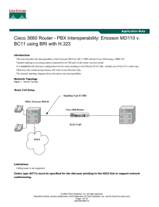 Cisco 3660 Router - PBX Interoperability: Ericsson MD110 v.  Application Note