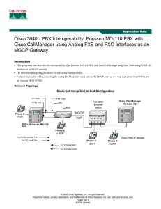 Cisco 3640 - PBX Interoperability: Ericsson MD-110 PBX with