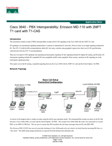 Cisco 3640 - PBX Interoperability: Ericsson MD-110 with 2MFT  Application Note