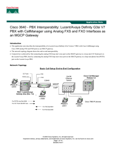 Cisco 3640 - PBX Interoperability: Lucent/Avaya Definity G3si V7