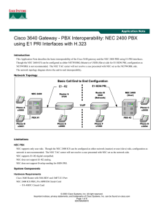 Cisco 3640 Gateway - PBX Interoperability: NEC 2400 PBX  Application Note