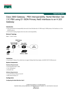 Cisco 3640 Gateway - PBX Interoperability: Nortel Meridian Opt