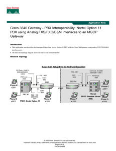 Cisco 3640 Gateway - PBX Interoperability: Nortel Option 11