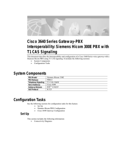 Cisco 3640 Series Gateway-PBX Interoperability: Siemens Hicom 300E PBX with