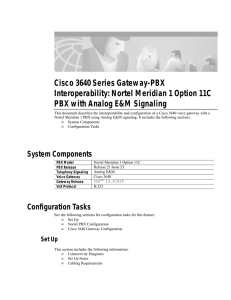 Cisco 3640 Series Gateway-PBX Interoperability: Nortel Meridian 1 Option 11C