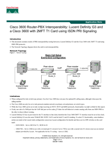 Cisco 3600 Router-PBX Interoperability: Lucent Definity G3 and