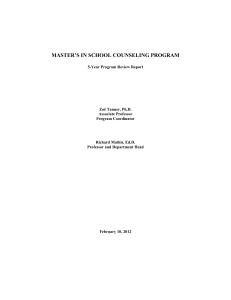 MASTER’S IN SCHOOL COUNSELING PROGRAM