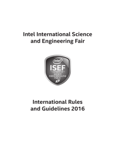Intel International Science and Engineering Fair International Rules and Guidelines 2016