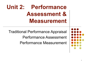 Unit 2:    Performance Assessment &amp; Measurement Traditional Performance Appraisal