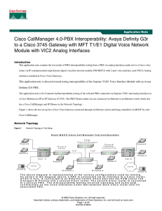 Cisco CallManager 4.0-PBX Interoperability: Avaya Definity G3r