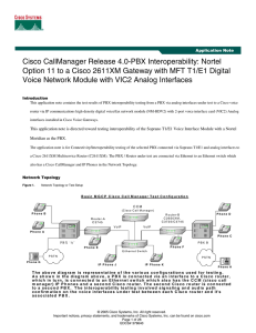 Cisco CallManager Release 4.0-PBX Interoperability: Nortel