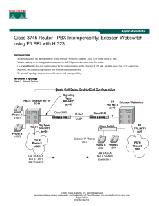 Cisco 3745 Router - PBX Interoperability: Ericsson Webswitch  Application Note