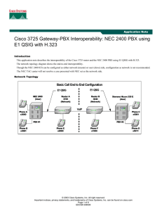 Cisco 3725 Gateway-PBX Interoperability: NEC 2400 PBX using  Application Note