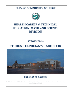 STUDENT CLINICIAN’S HANDBOOK  HEALTH CAREER &amp; TECHNICAL EDUCATION, MATH AND SCIENCE