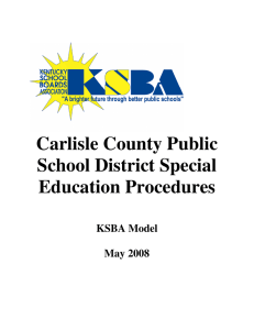 Carlisle County Public School District Special Education Procedures