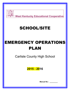 SCHOOL/SITE EMERGENCY OPERATIONS PLAN