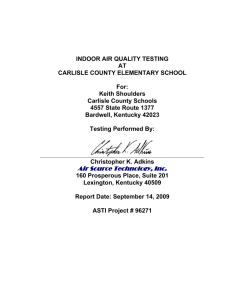 INDOOR AIR QUALITY TESTING AT CARLISLE COUNTY ELEMENTARY SCHOOL