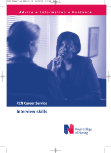 Interview skills RCN Career Service A d v i c e