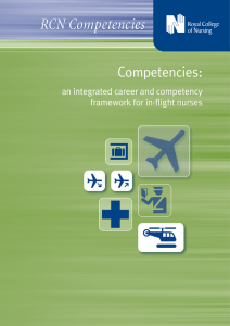 RCN Competencies Competencies: an integrated career and competency framework for in-flight nurses