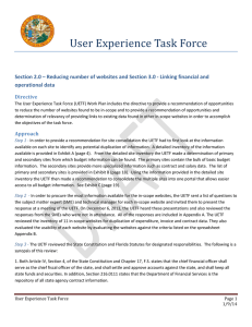 User Experience Task Force operational data