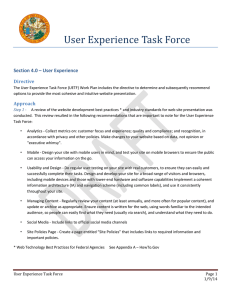 Section 4.0 – User Experience Directive